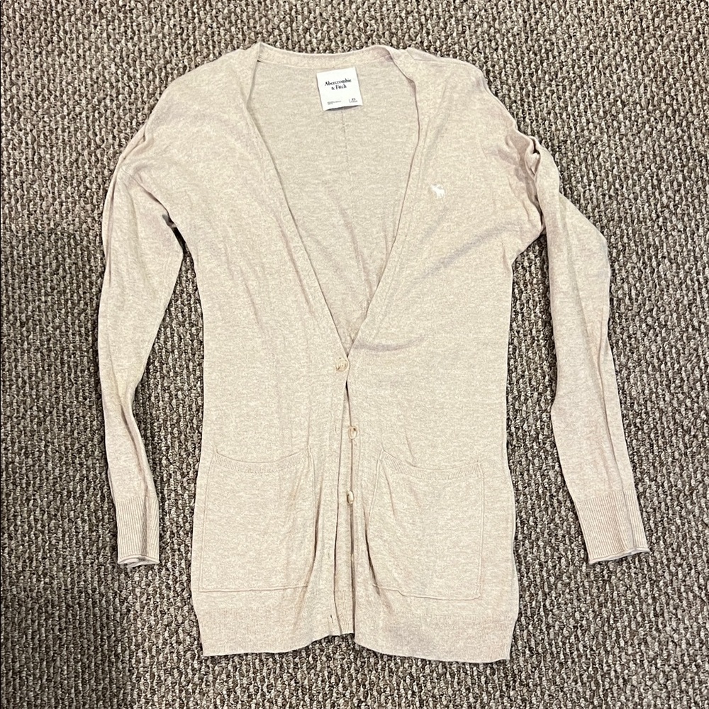 Abercrombie & Fitch Beige Cardigan Sweater